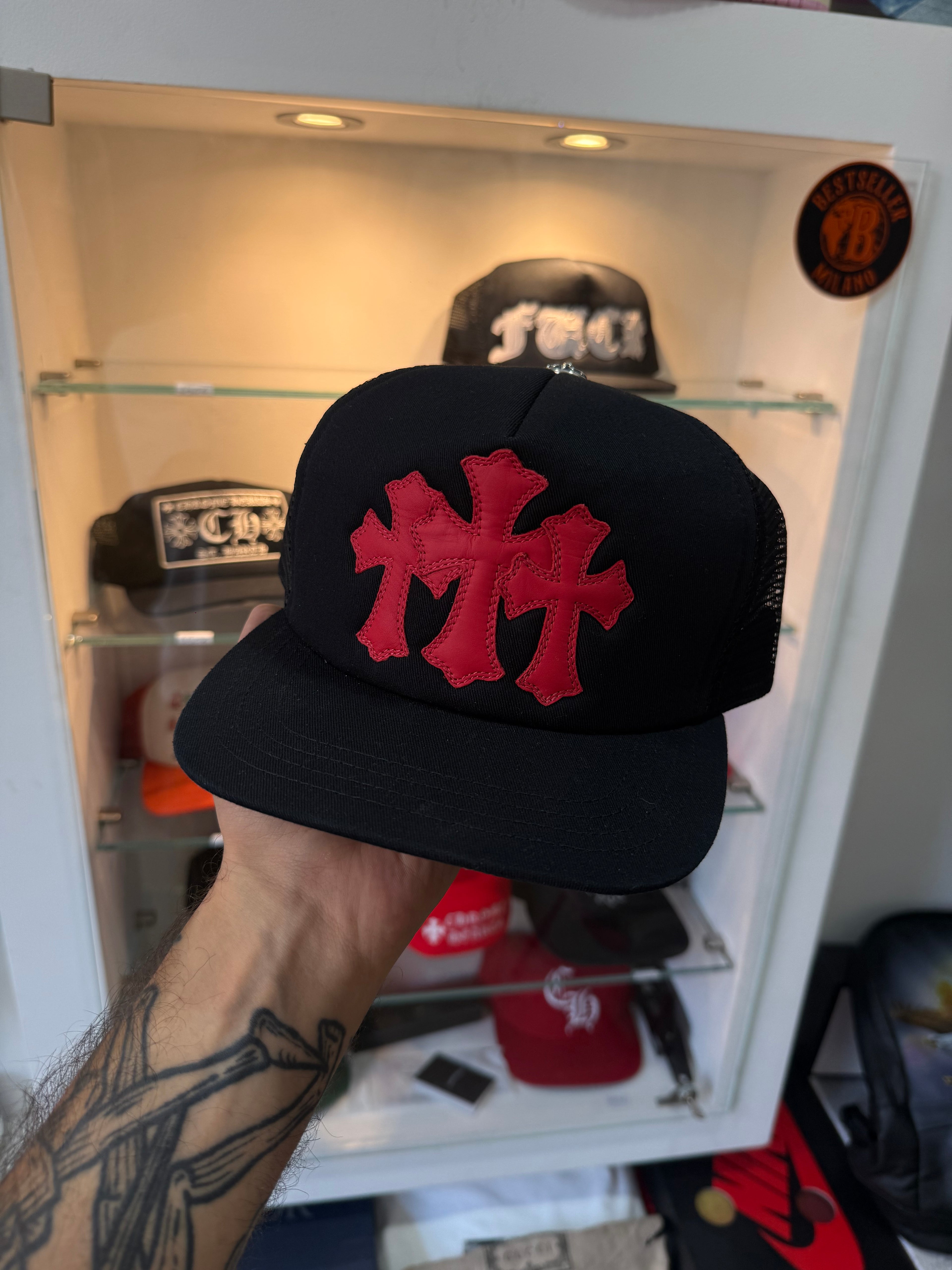 Chrome Hearts trucker hat triple cross NEW