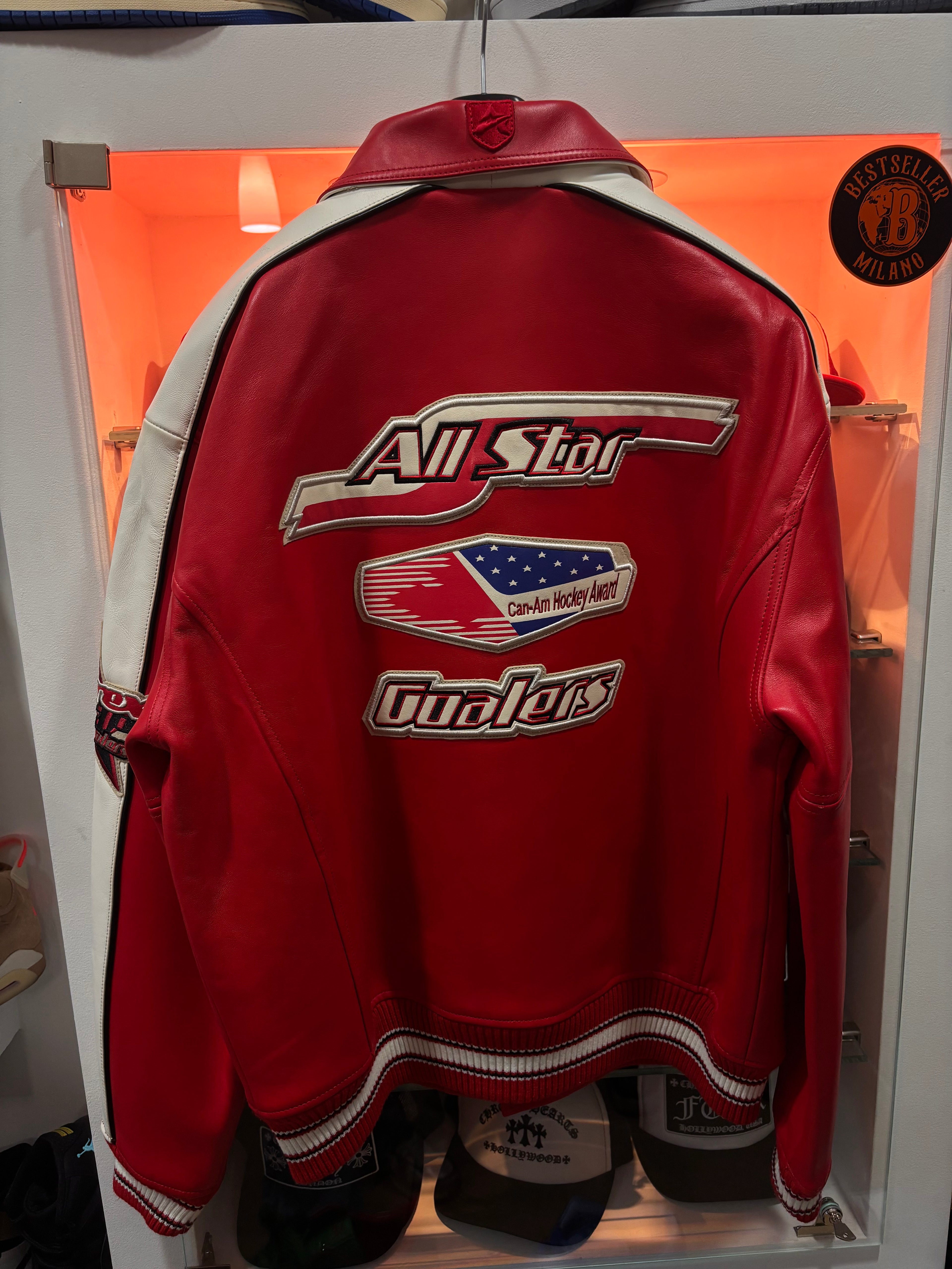 Avirex leather varsity jacket