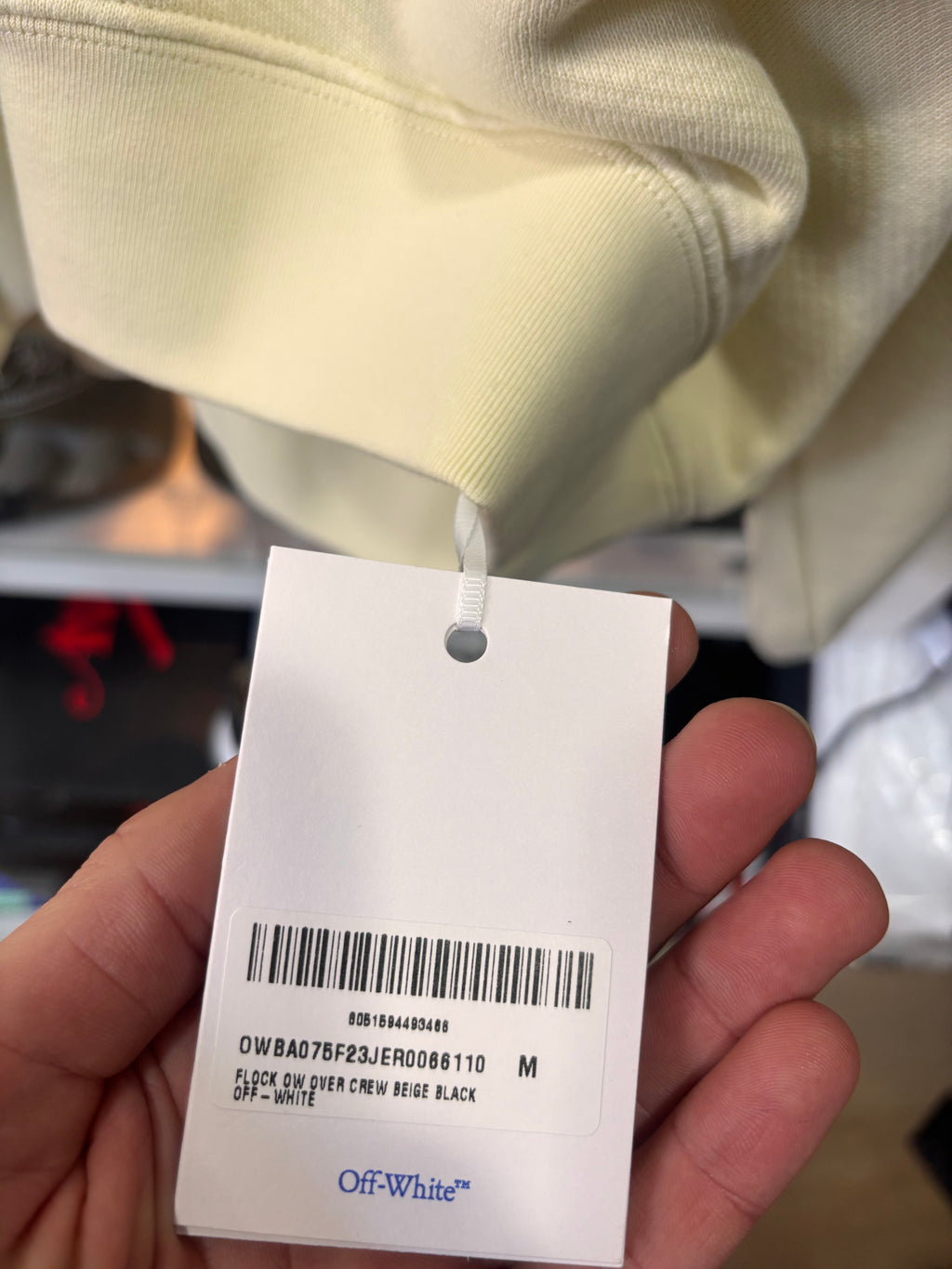Off white crewneck hoodie cream