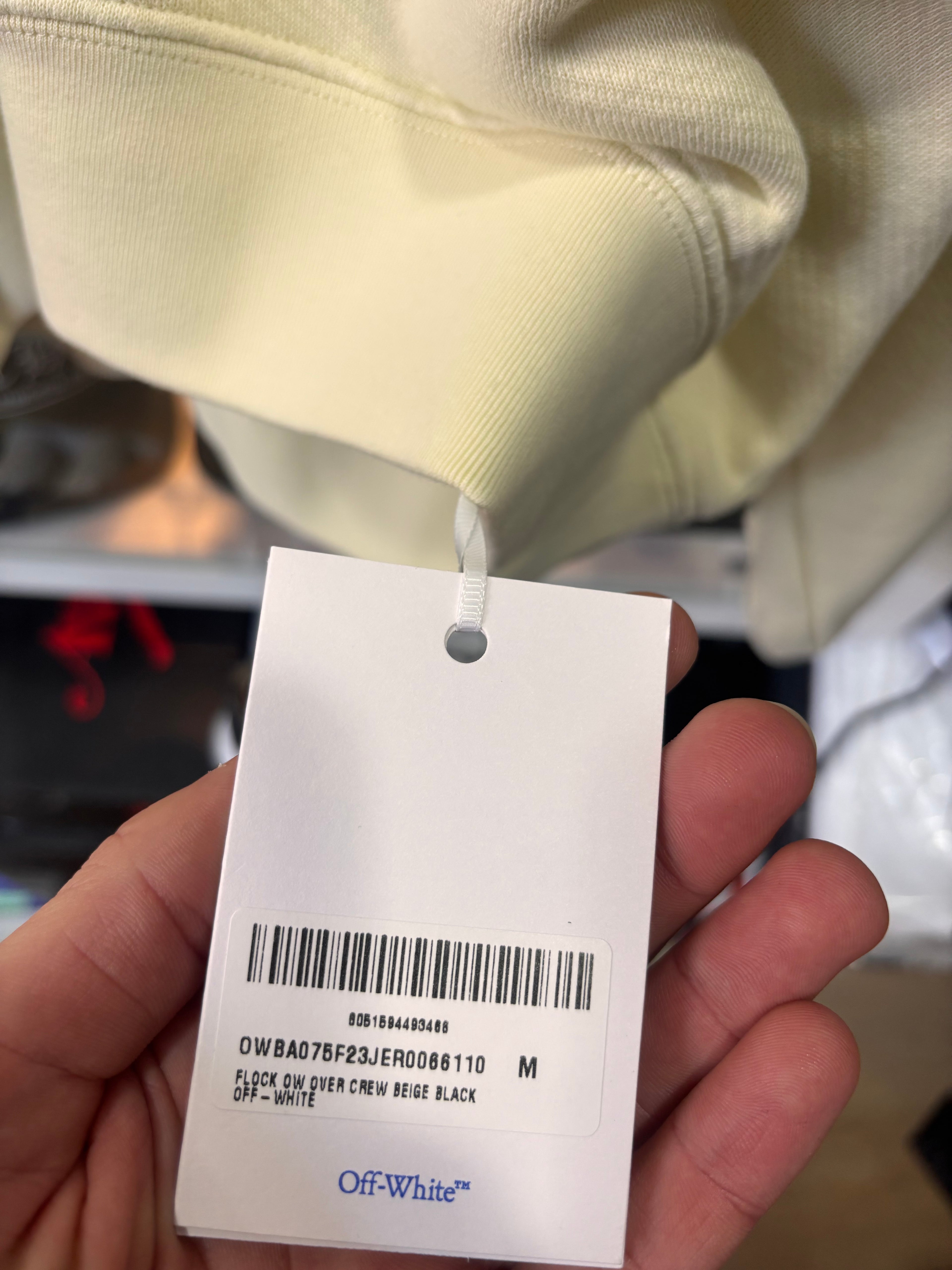 Off white crewneck hoodie cream