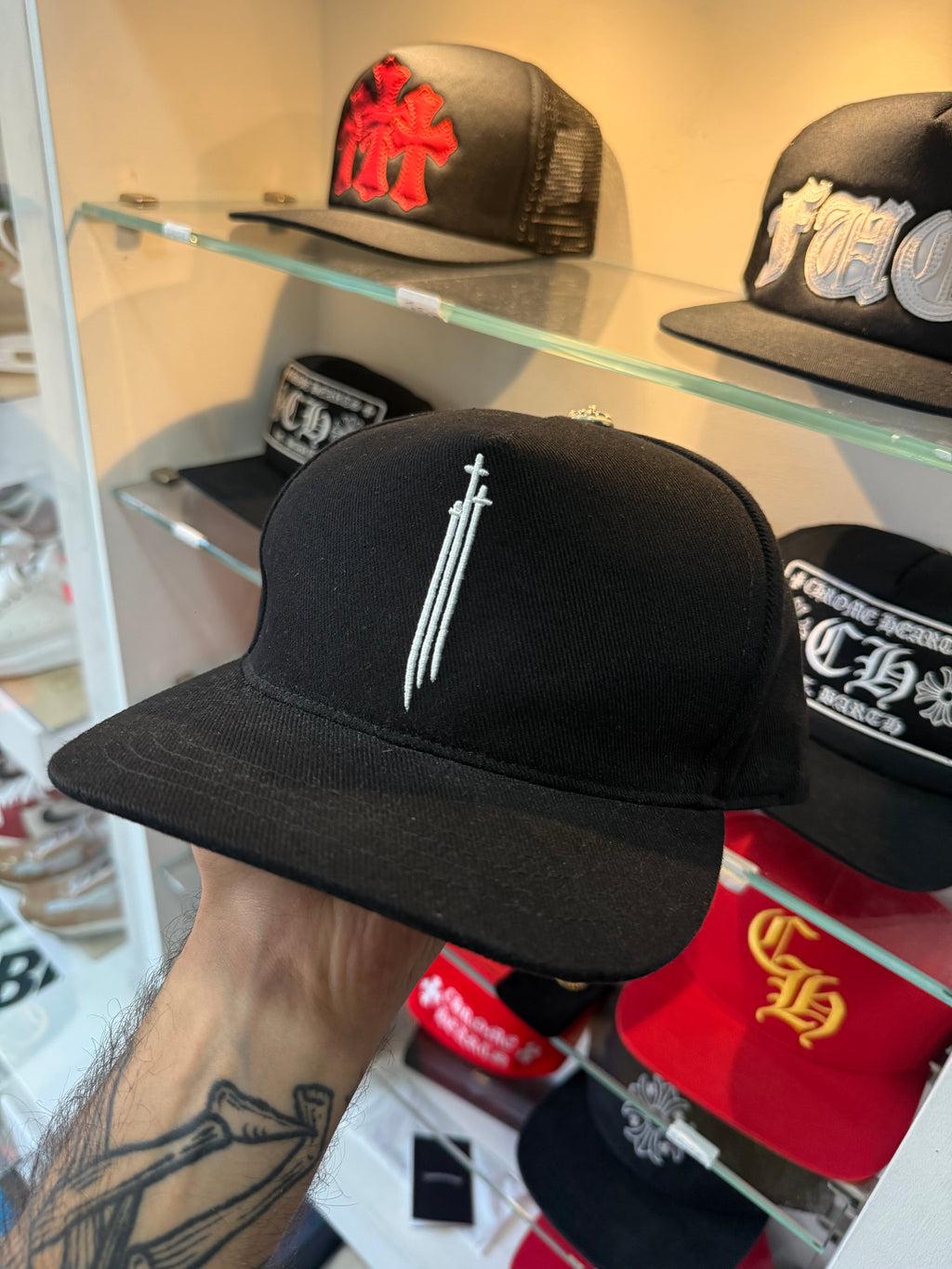 Chrome Hearts Denim trucker hat stark sign cond 9/10