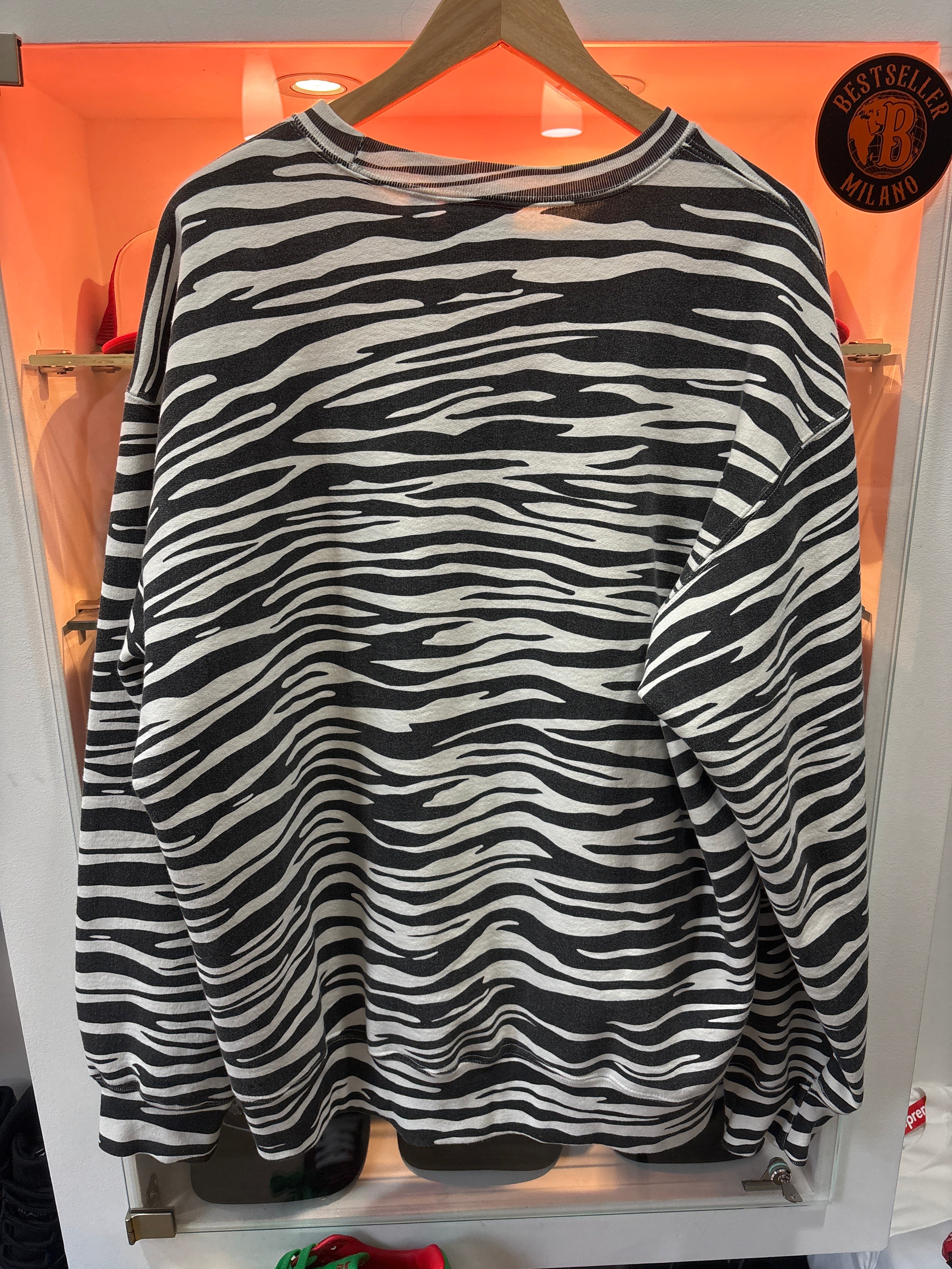 Supreme Crewneck Box logo Hoodie “zebra”