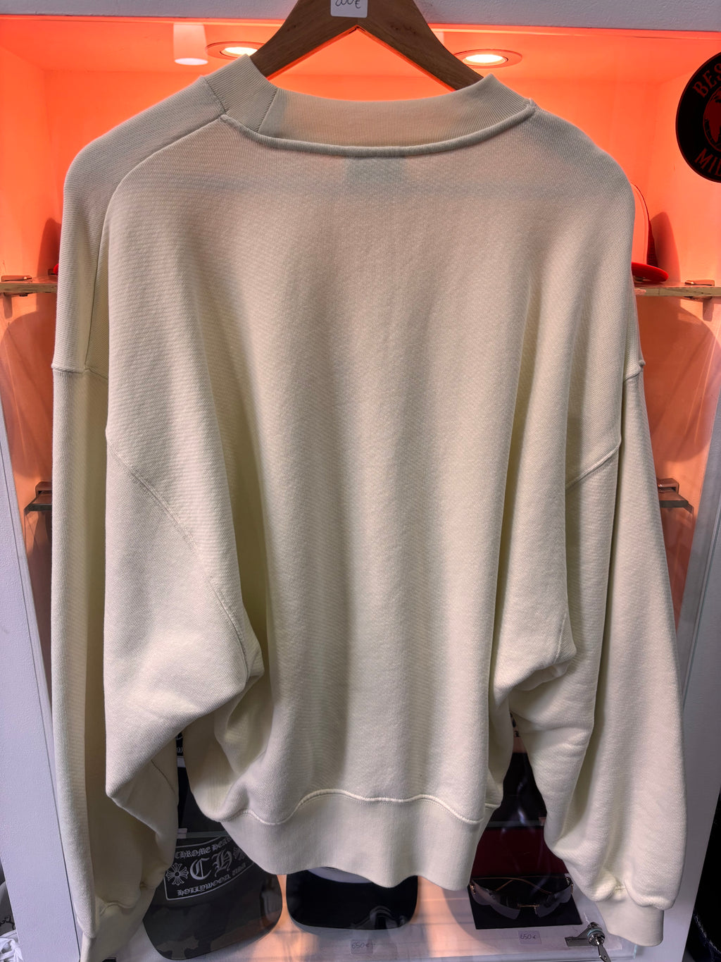 Off white crewneck hoodie cream