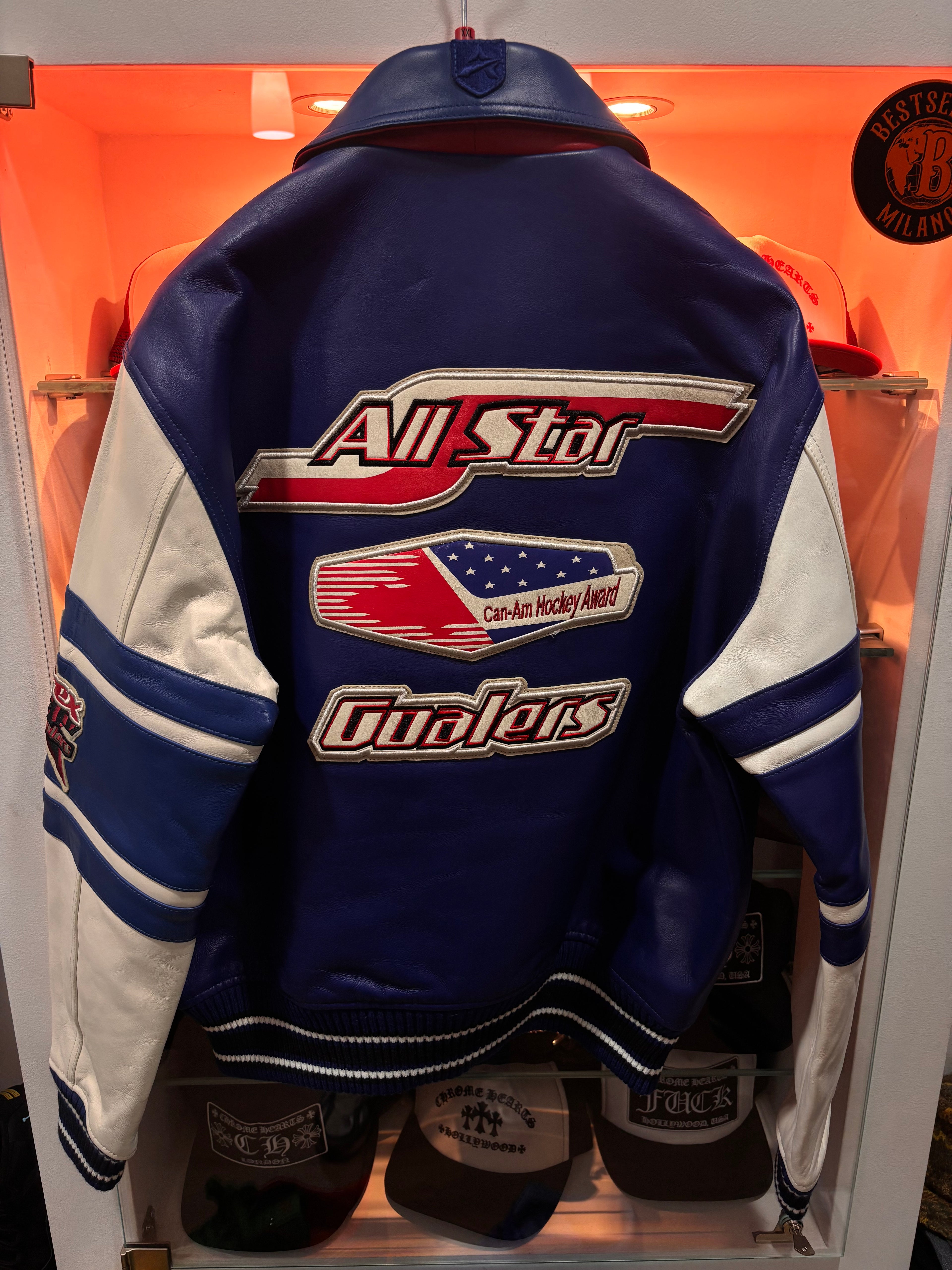Avirex leather varsity jacket