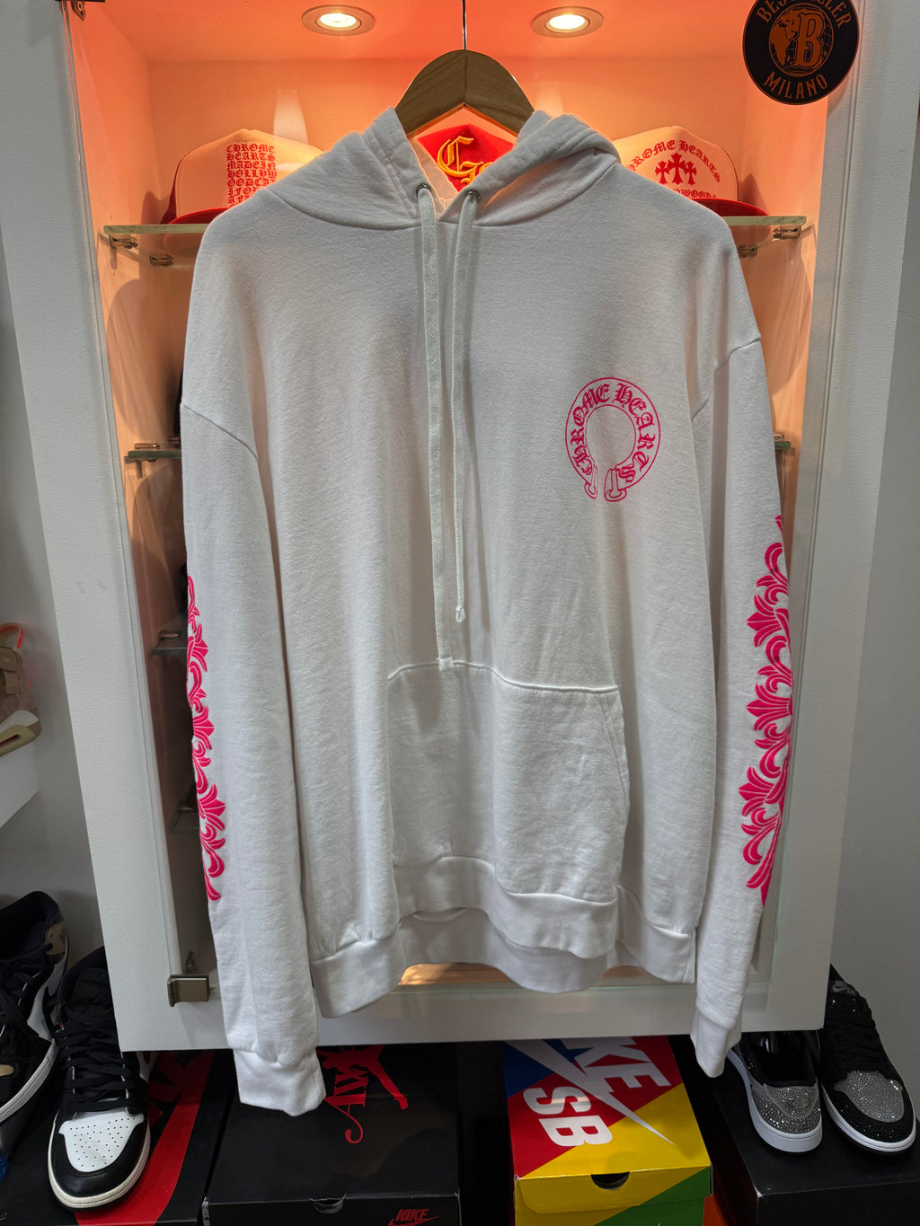 Chrome hearts hoodie pink