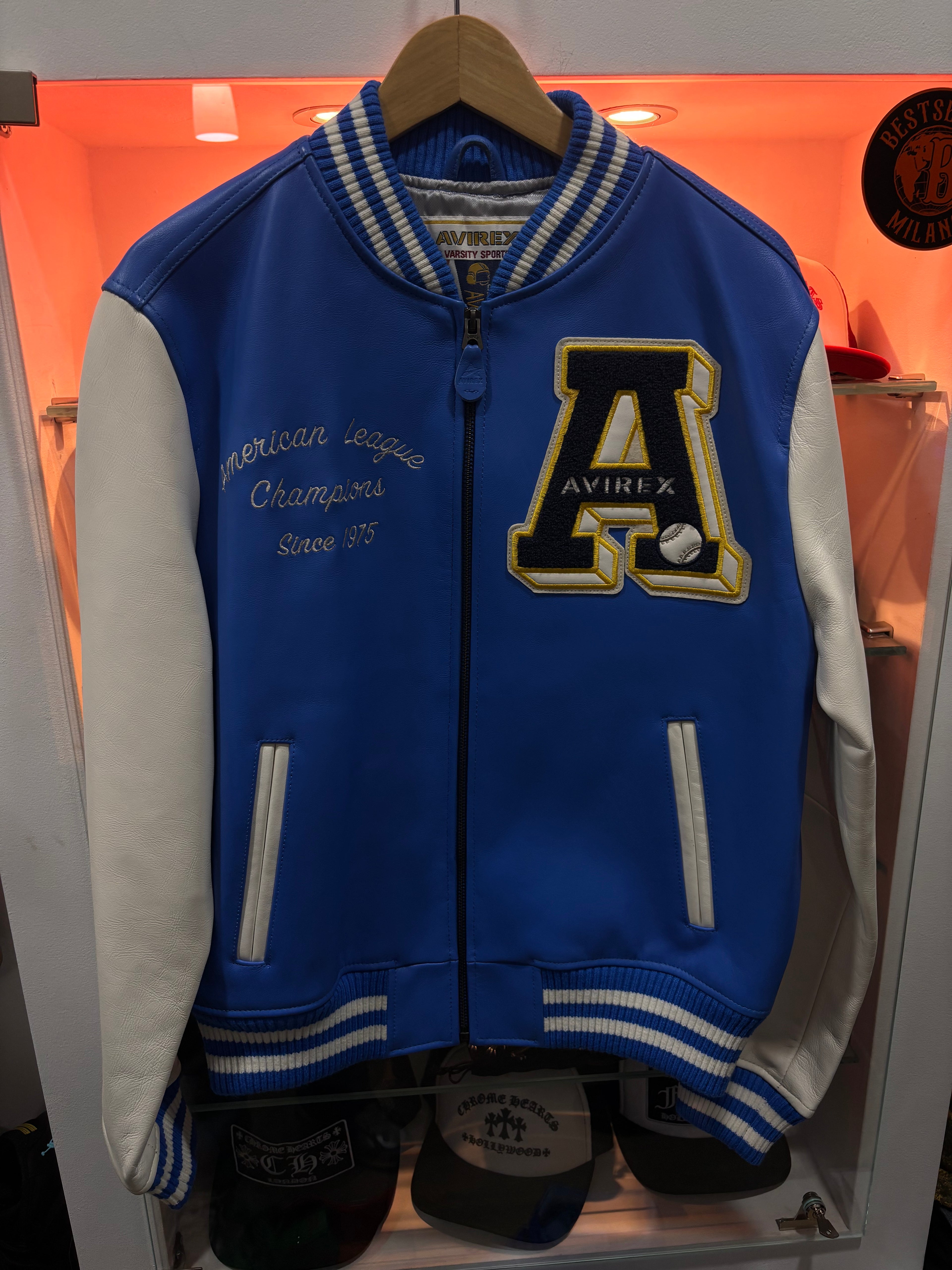 Avirex leather varsity jacket
