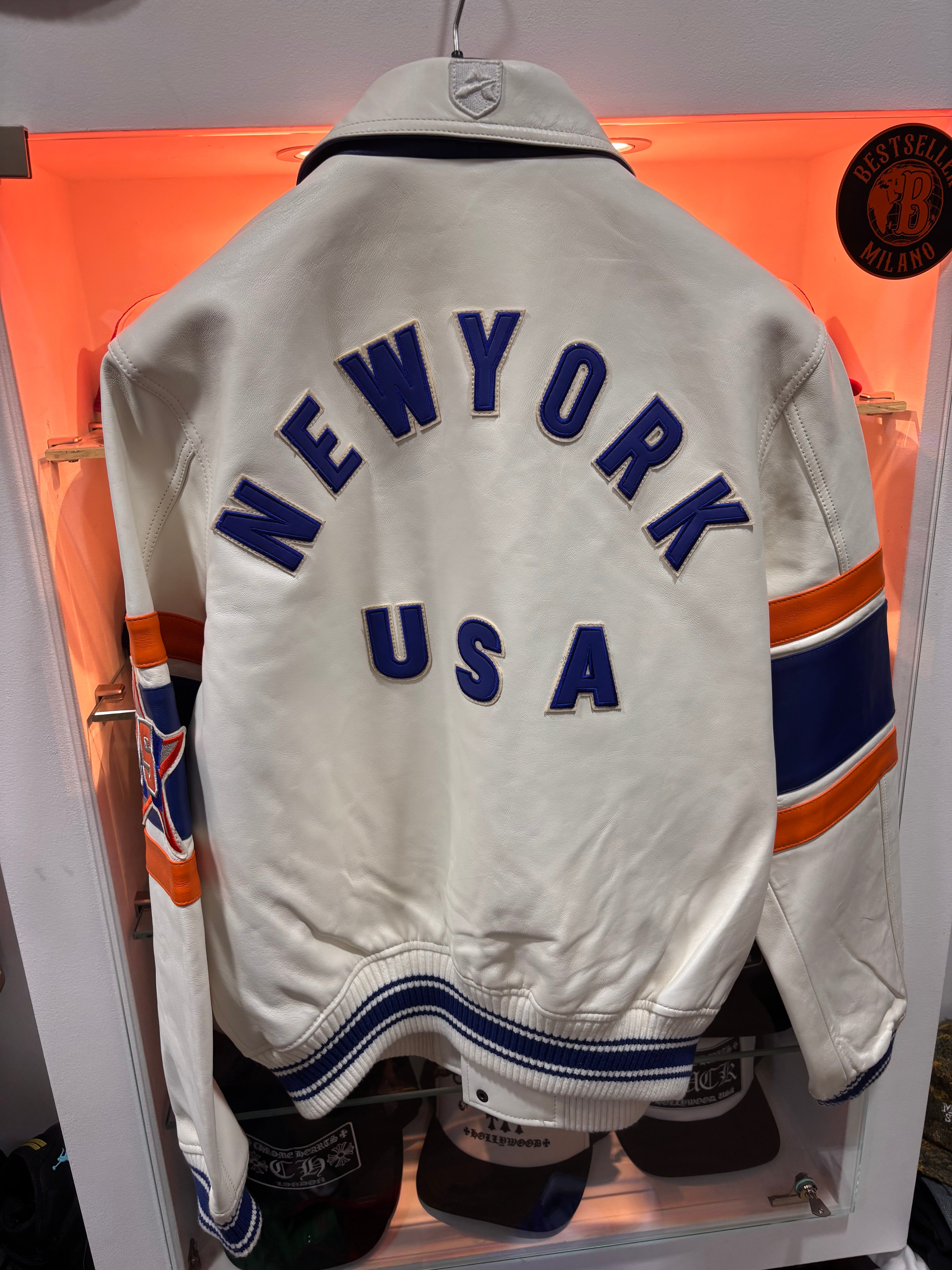 Avirex leather varsity jacket