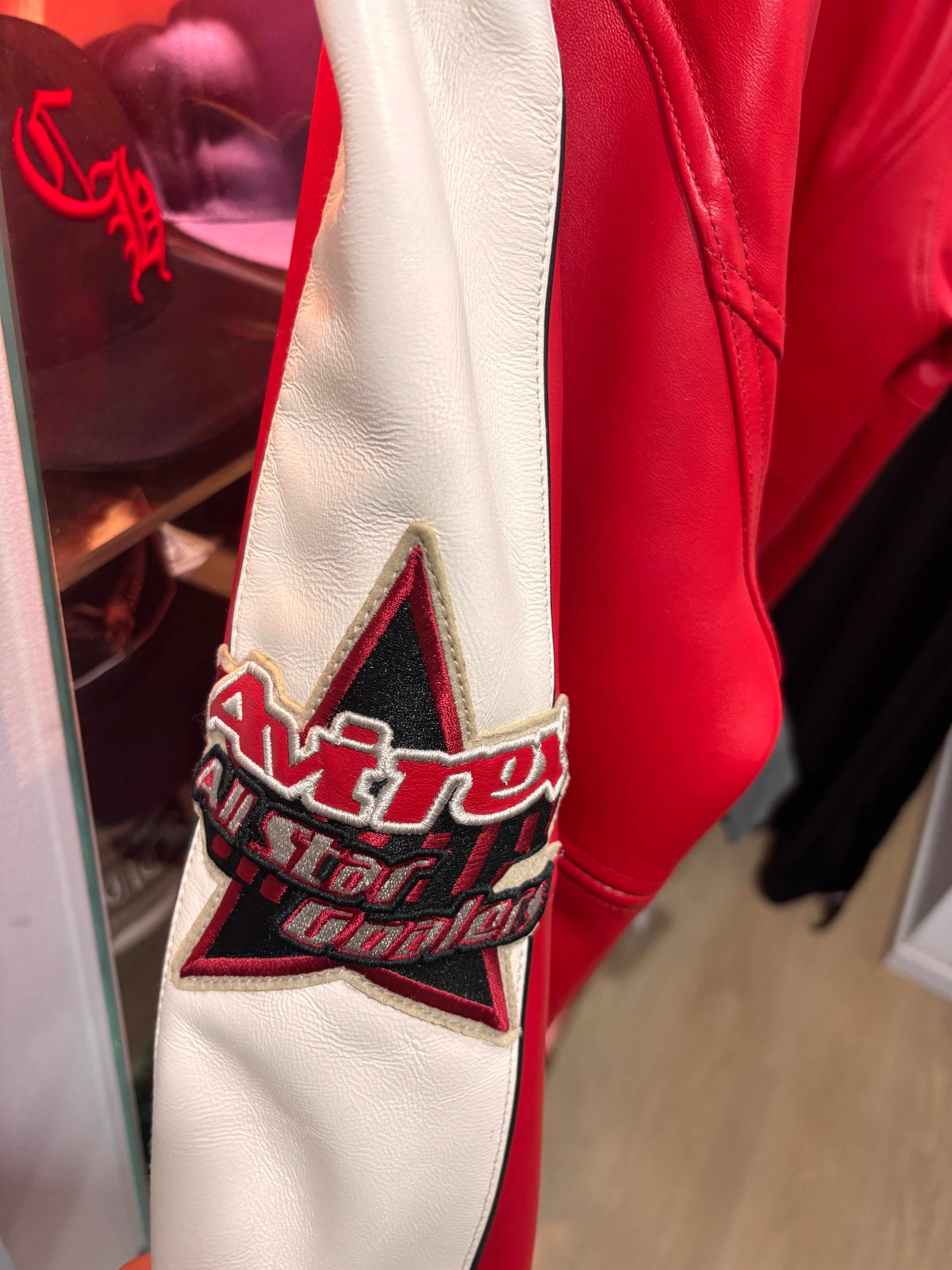 Avirex leather varsity jacket