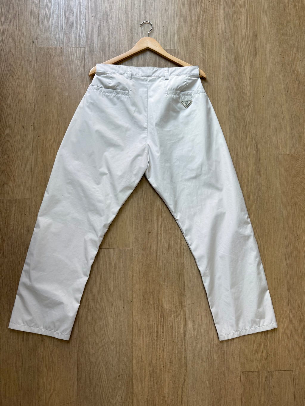 Prada renylon white trackpants size 52
