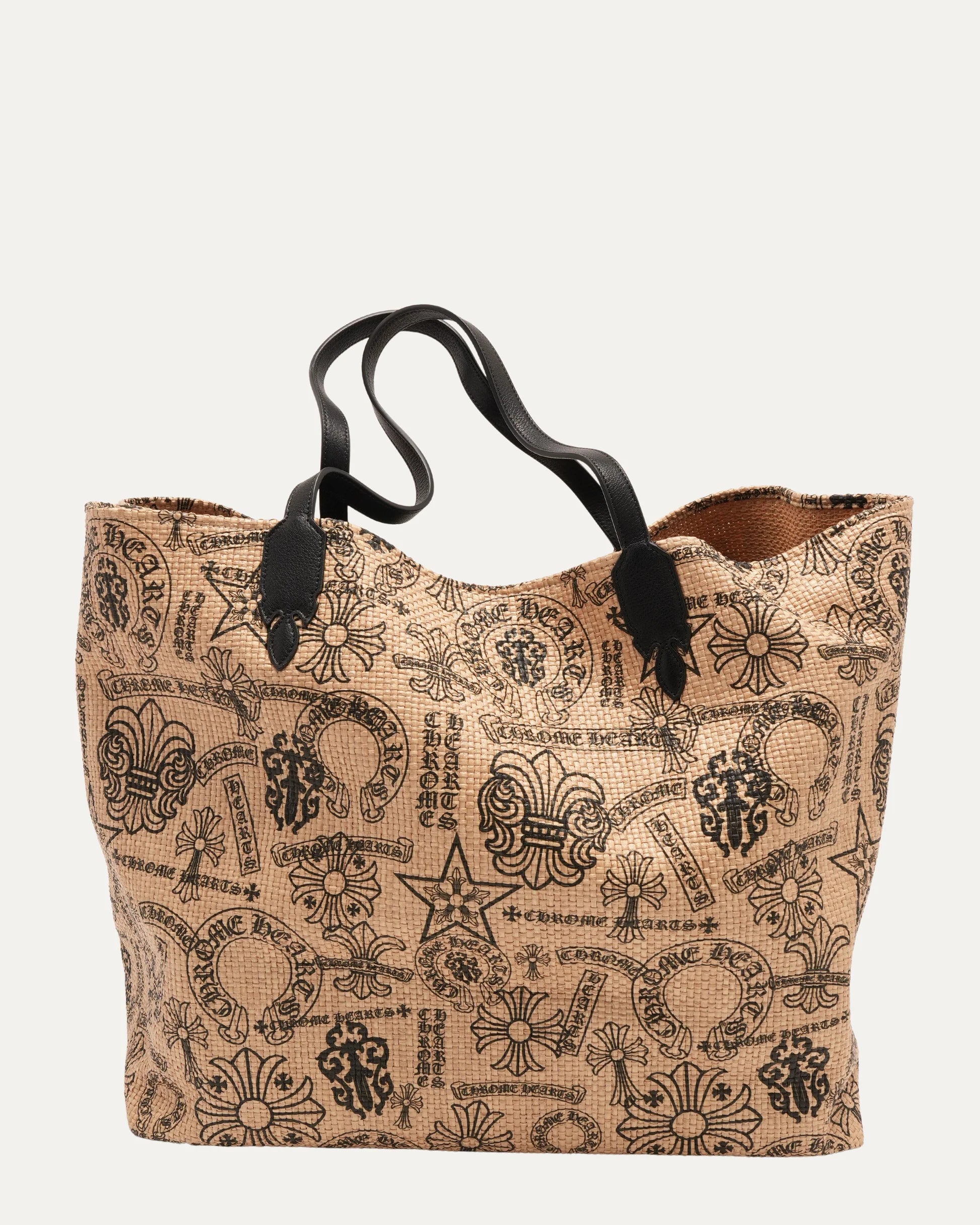 Chrome Hearts straw beach bag