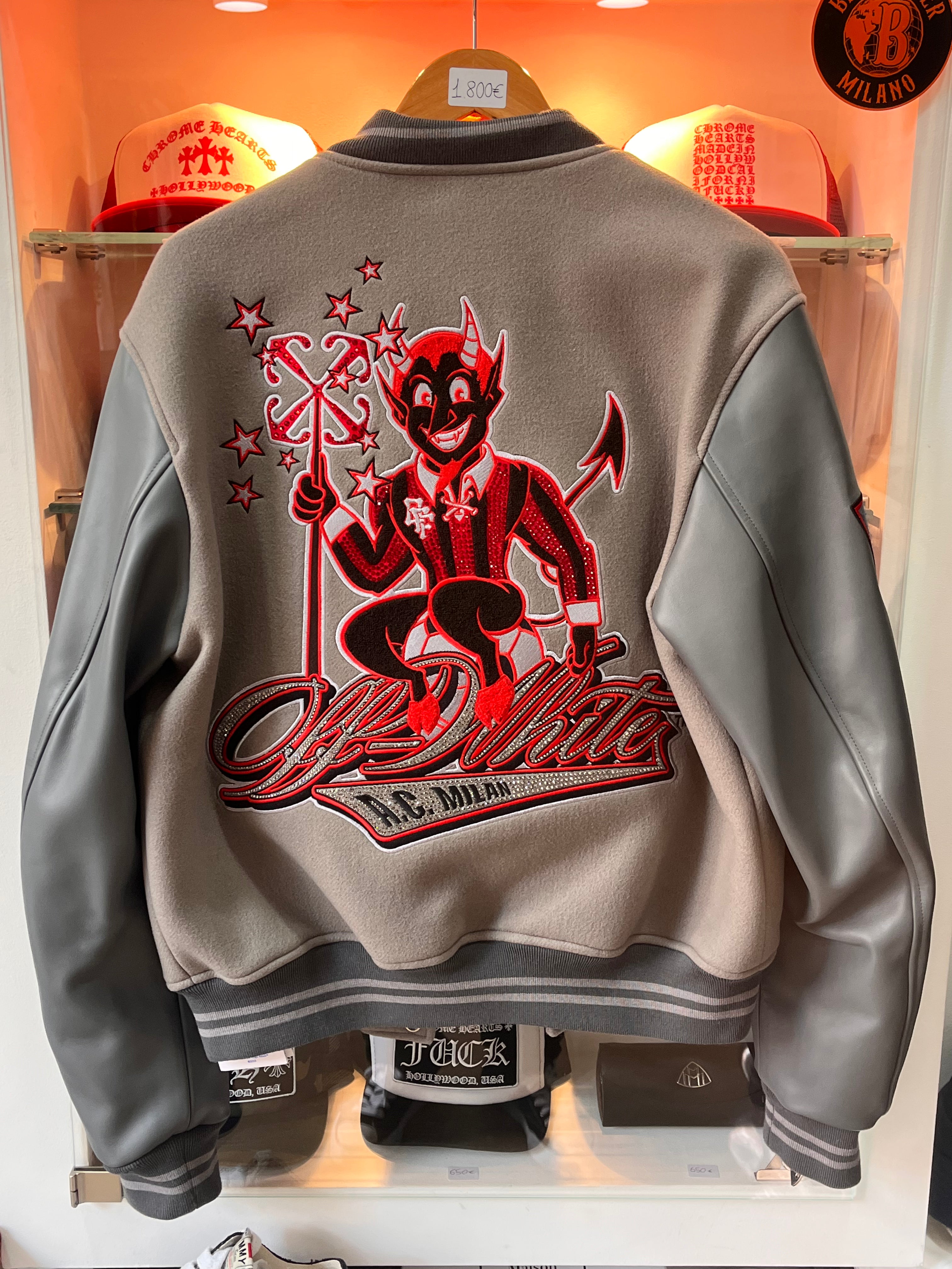 Off White Varsity Jacket A.C. Milan