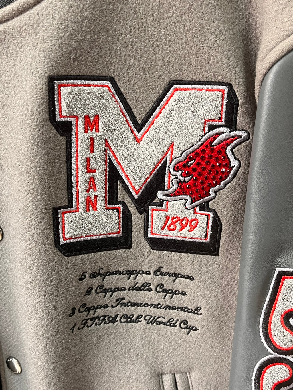 Off White Varsity Jacket A.C. Milan