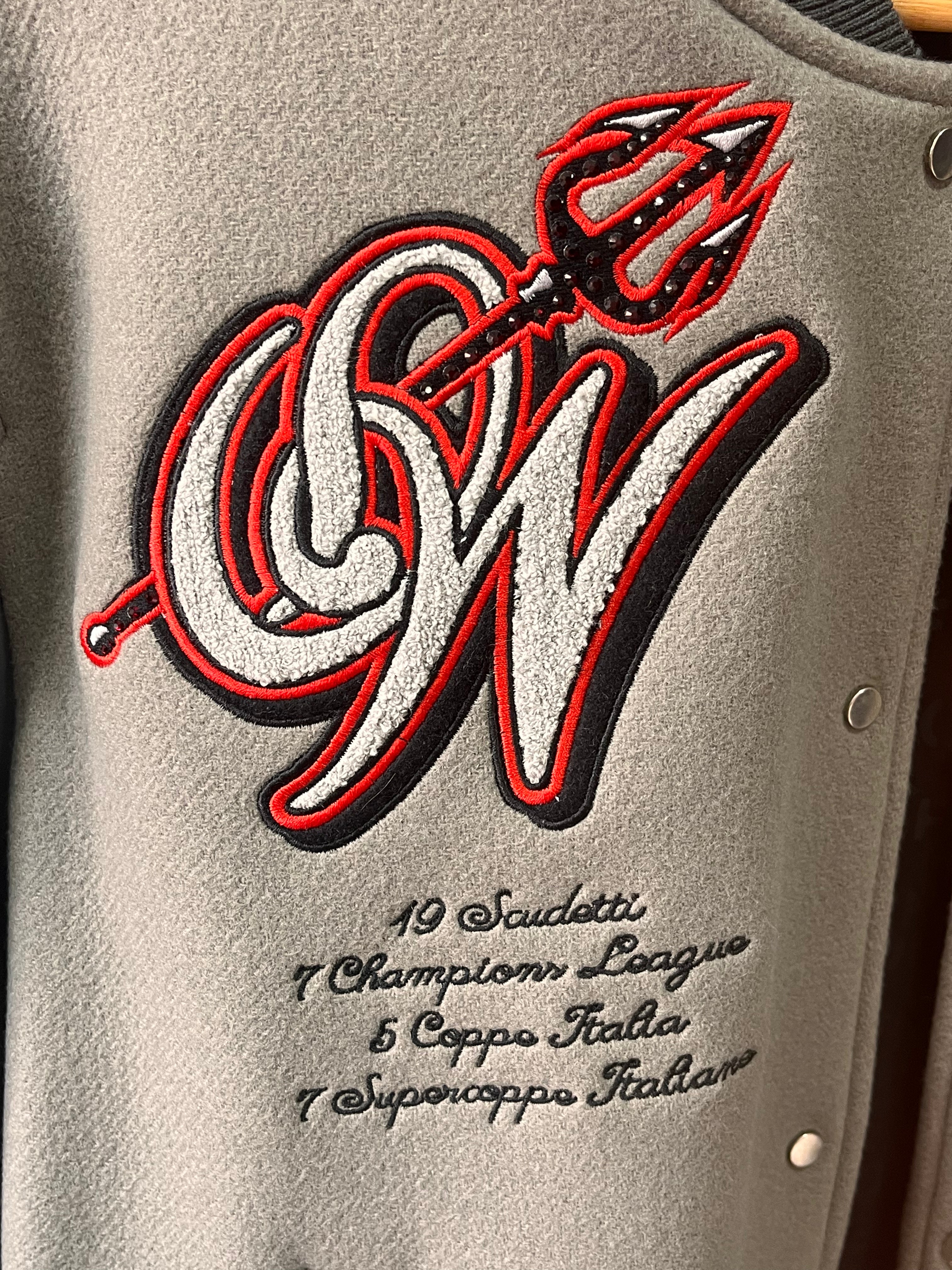 Off White Varsity Jacket A.C. Milan