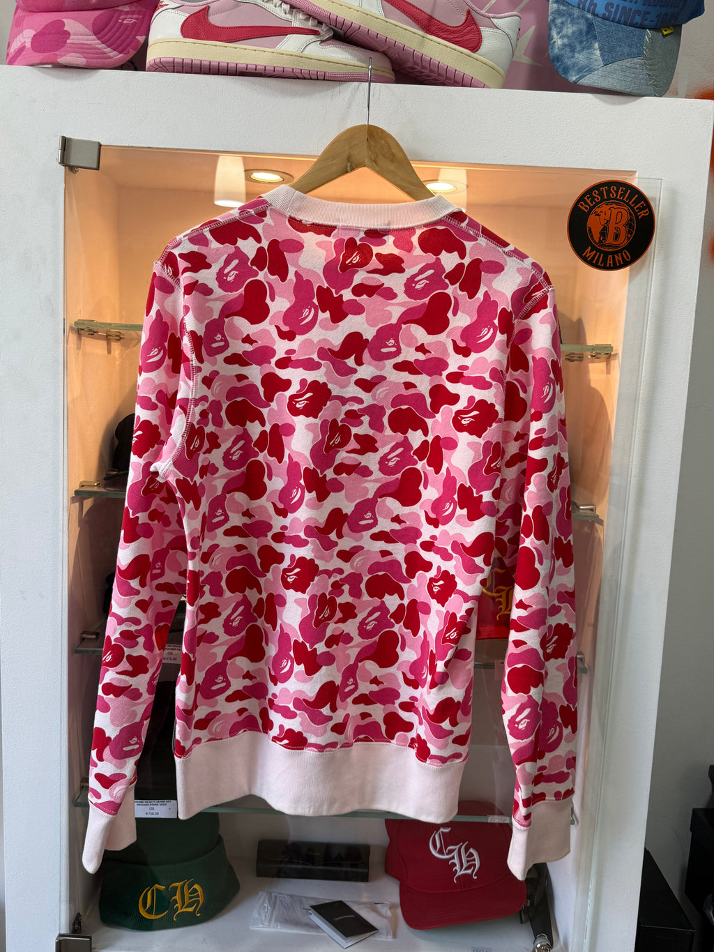Bape crewneck pink new size M