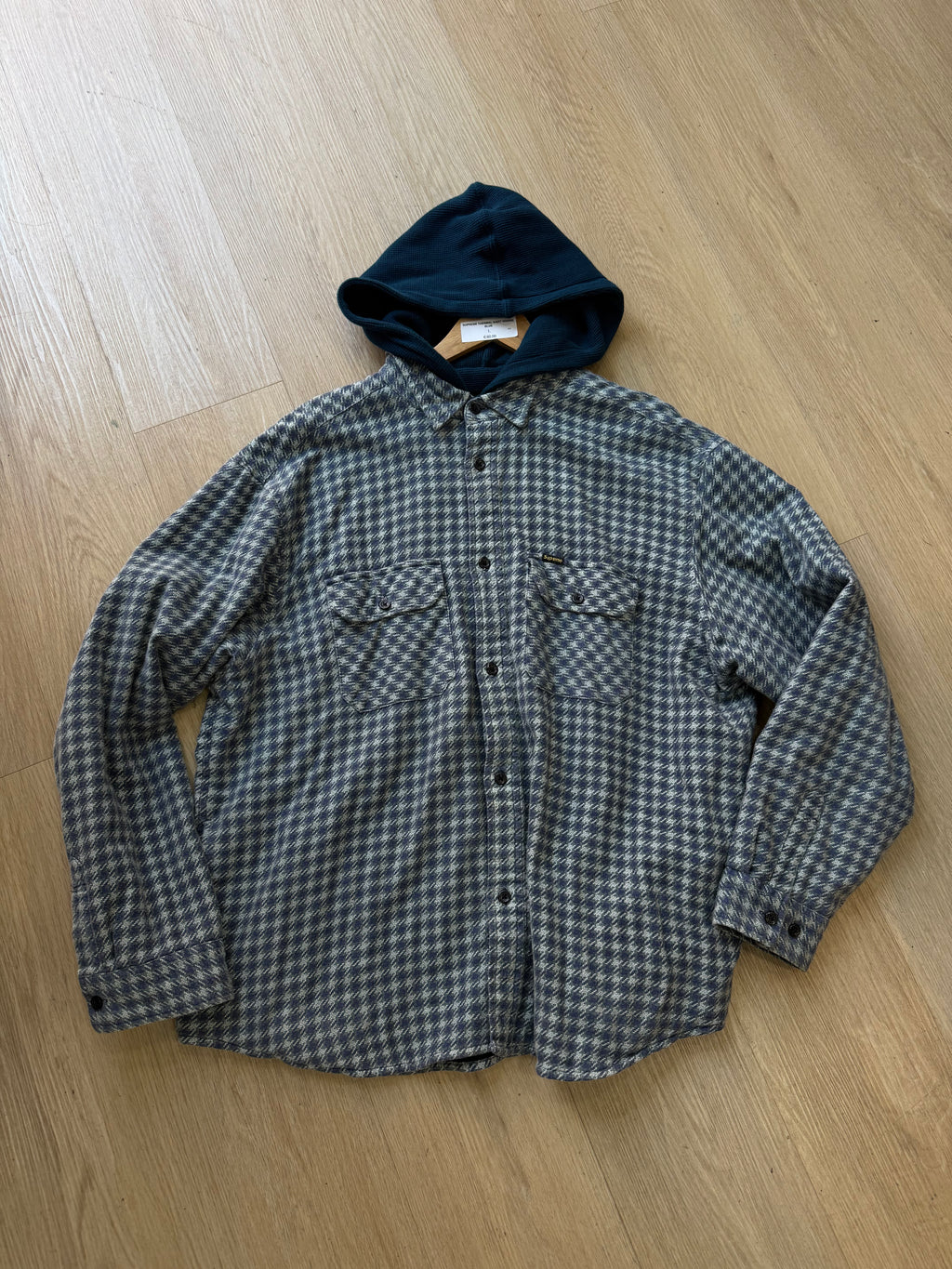 Supreme thermal shirt hoodie blue size L