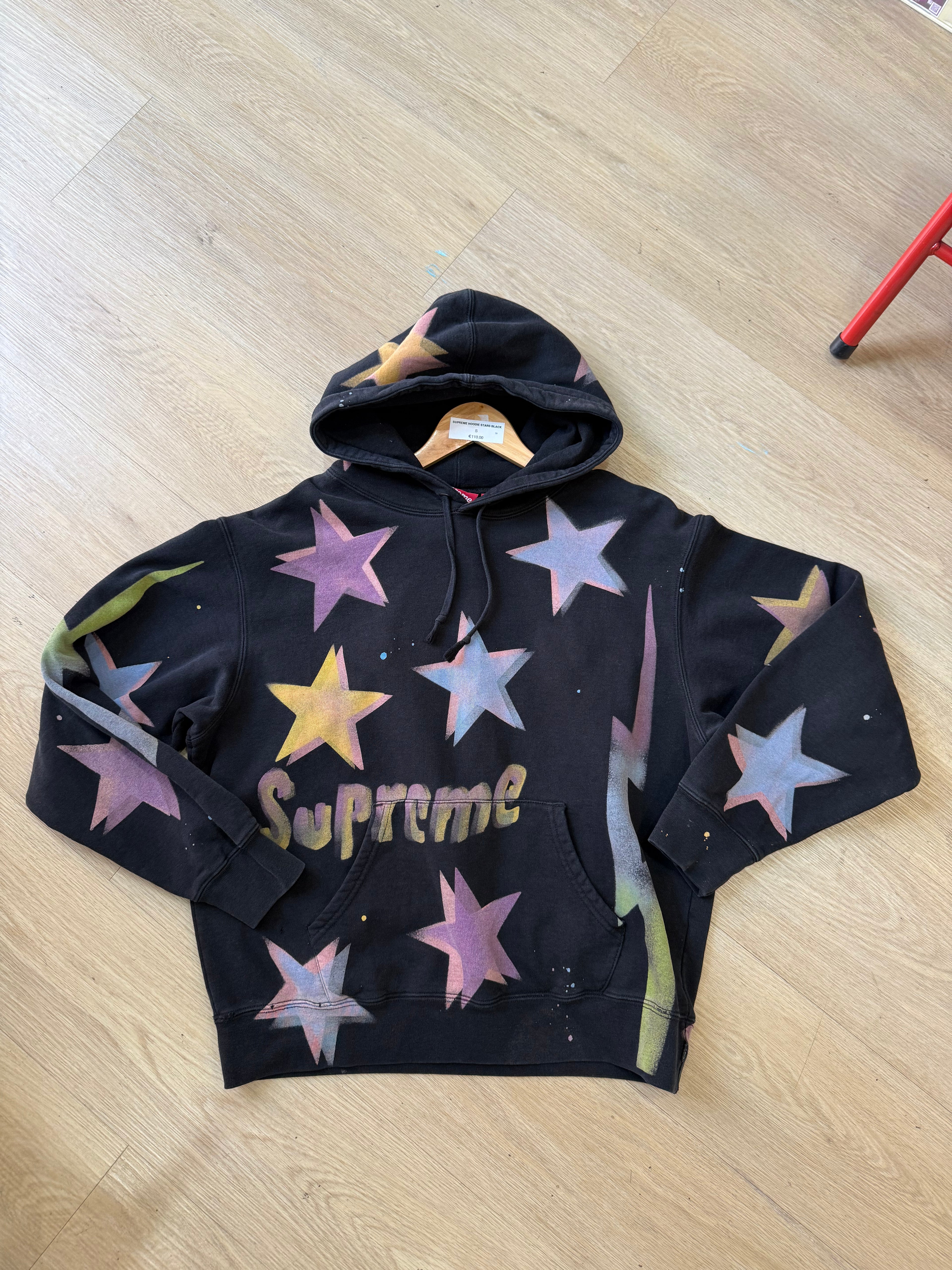Supreme hoodie stars black size S