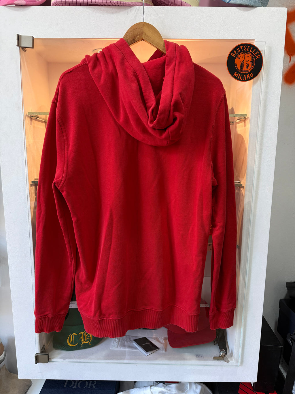 Givenchy hoodie red distressed size L