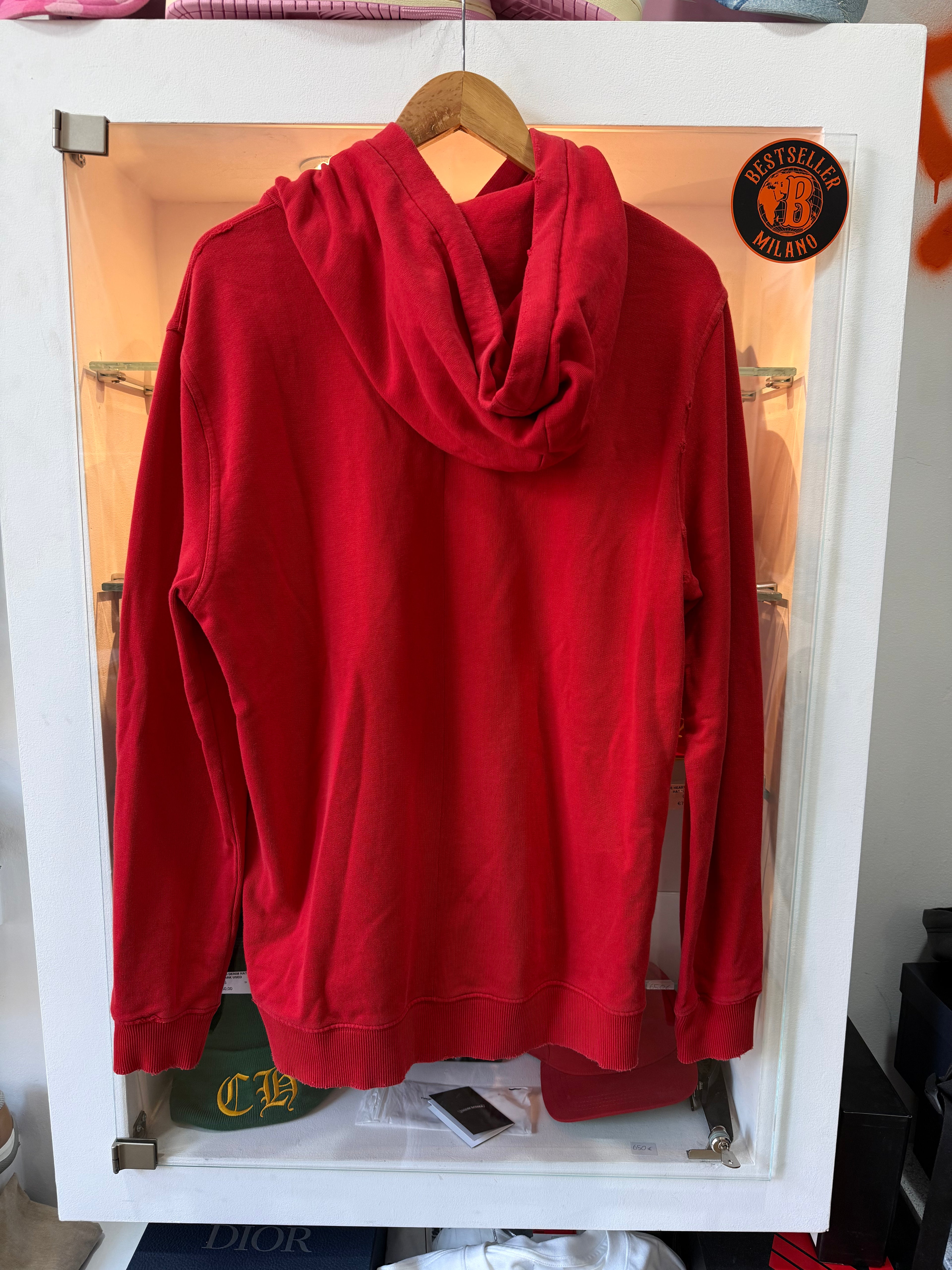 Givenchy hoodie red distressed size L