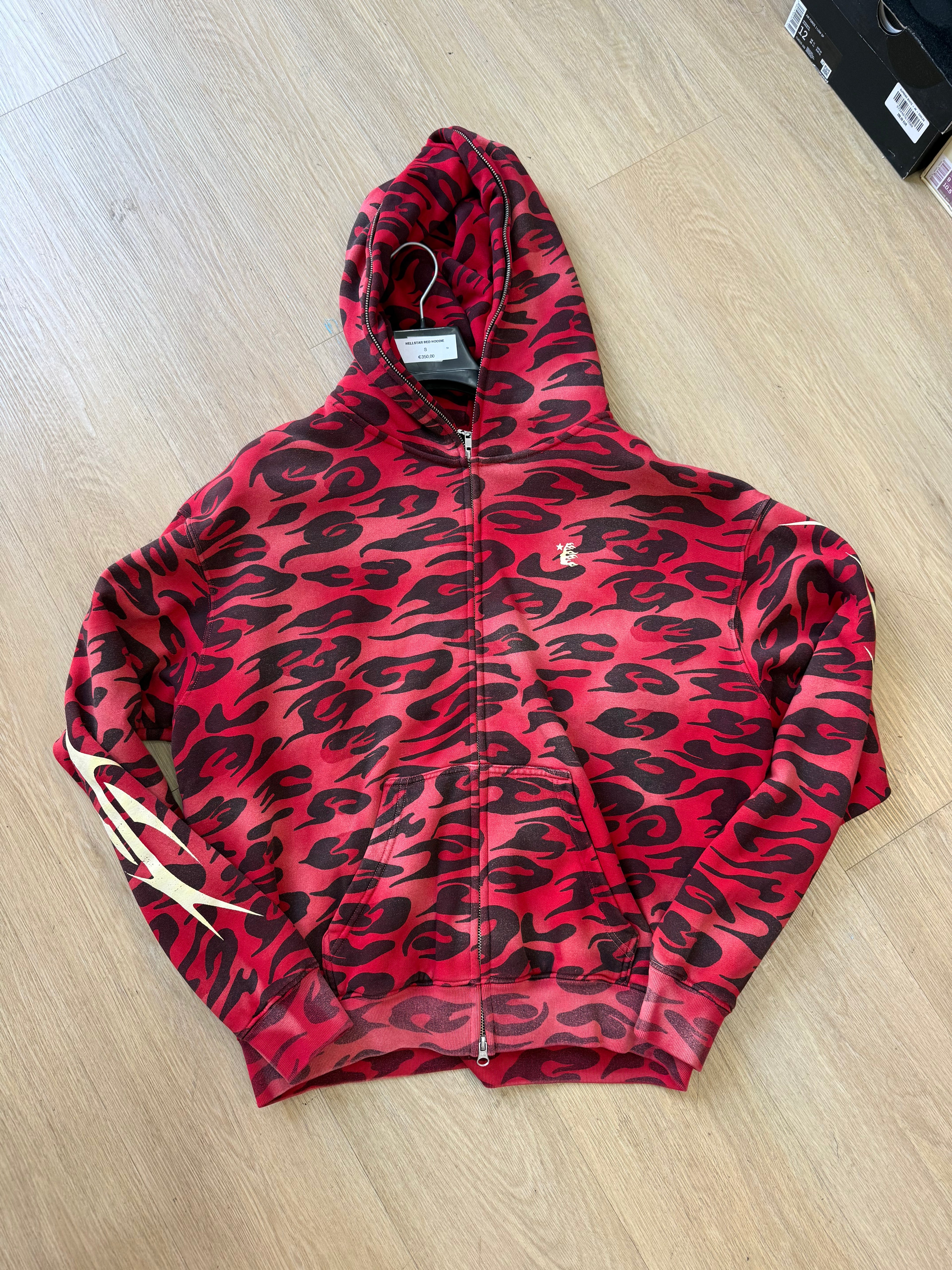 Hellstar red zip hoodie size S fit M