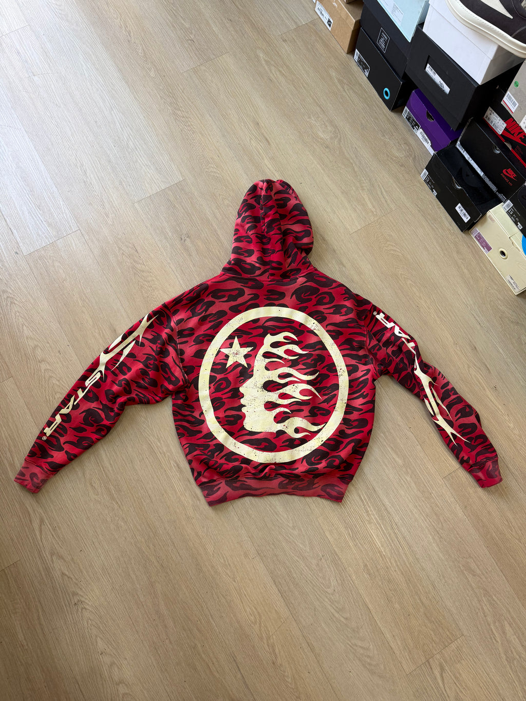 Hellstar red zip hoodie size S fit M