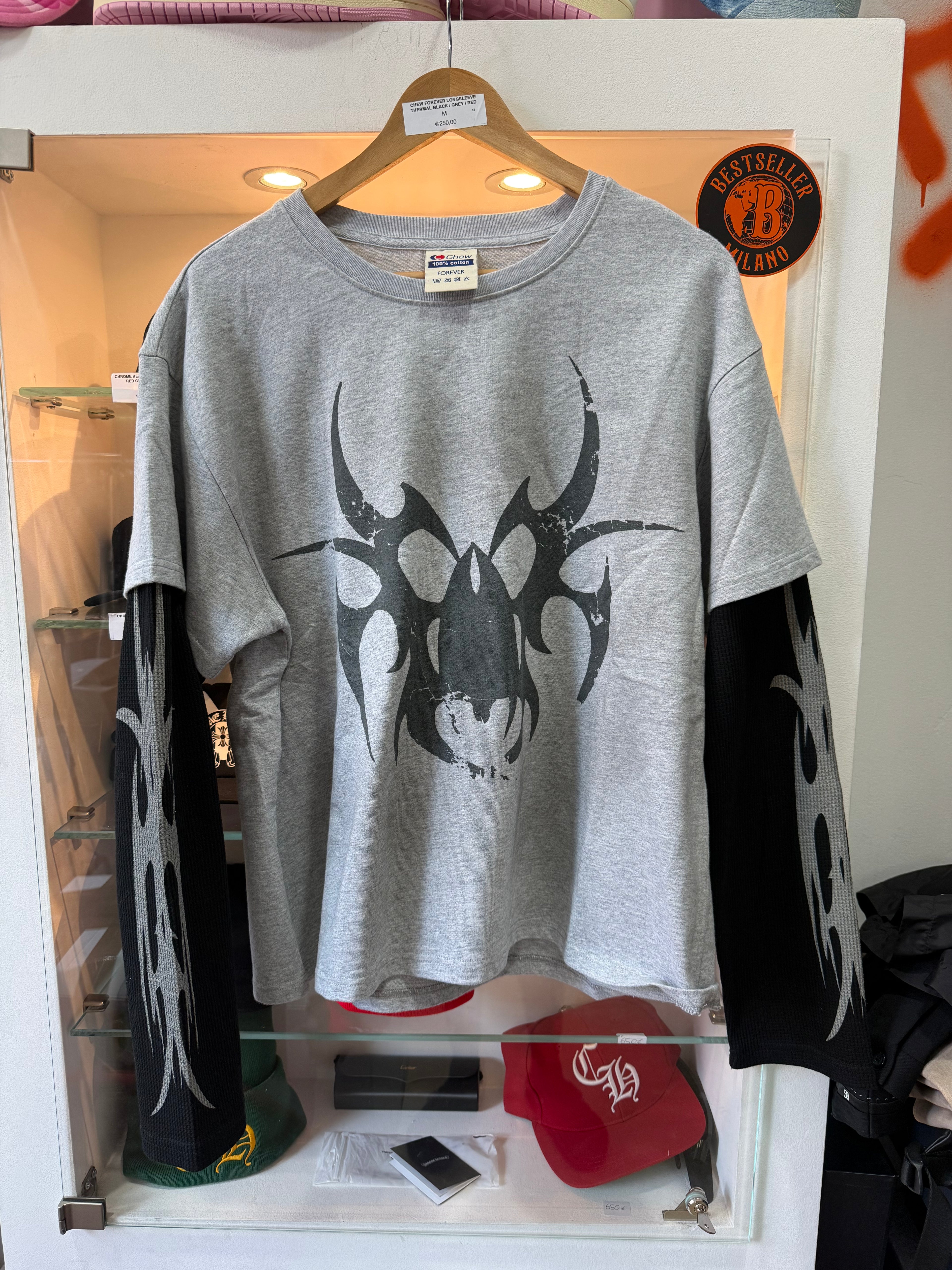 Chew Forever longsleeve thermal black/grey/red size M