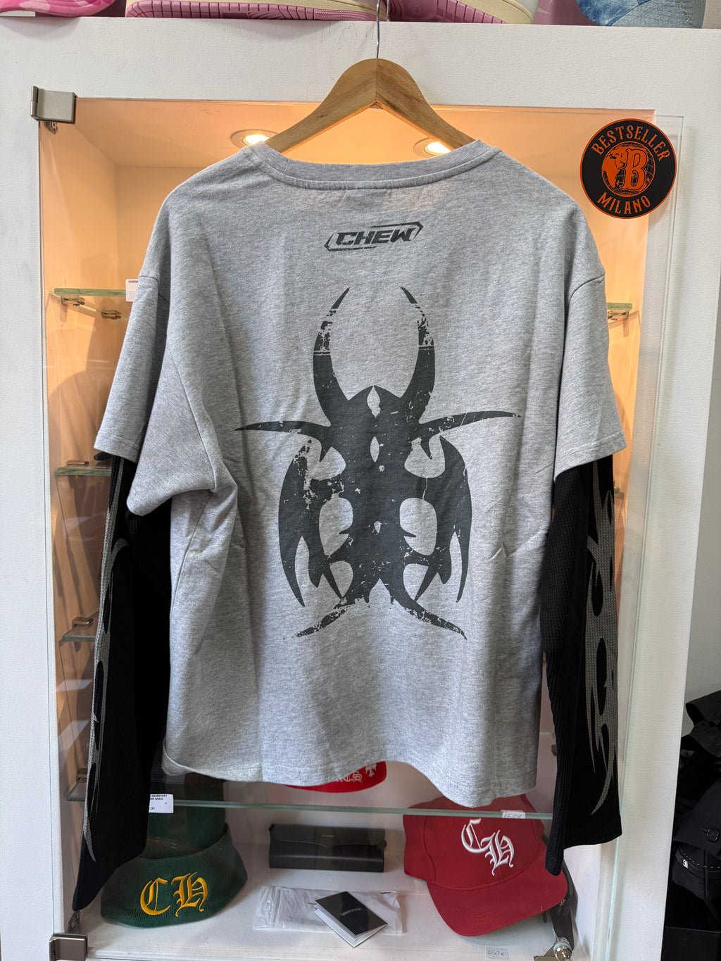 Chew Forever longsleeve thermal black/grey/red size M