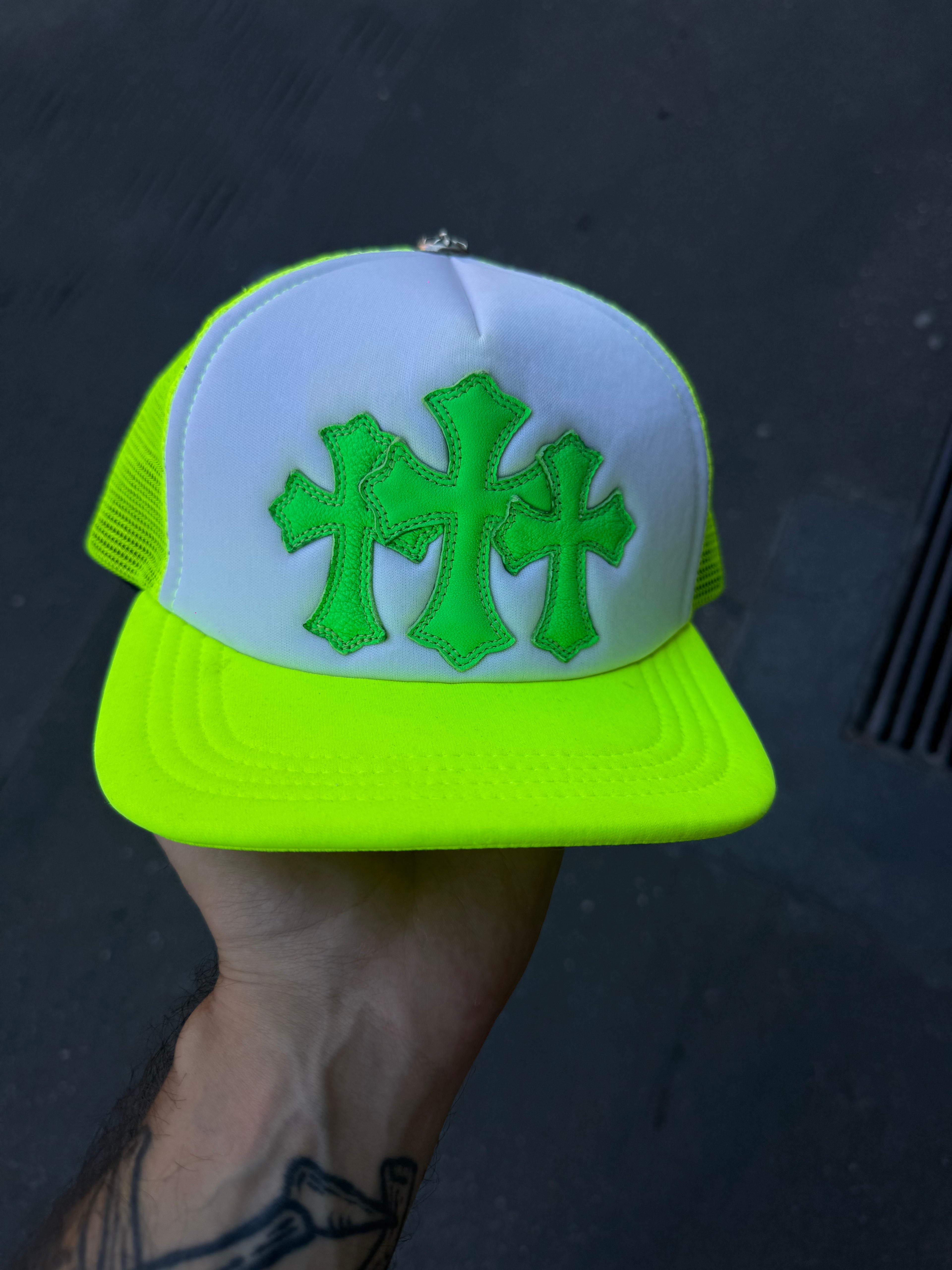 Chrome Hearts triple cross trucker hat cond 9/10